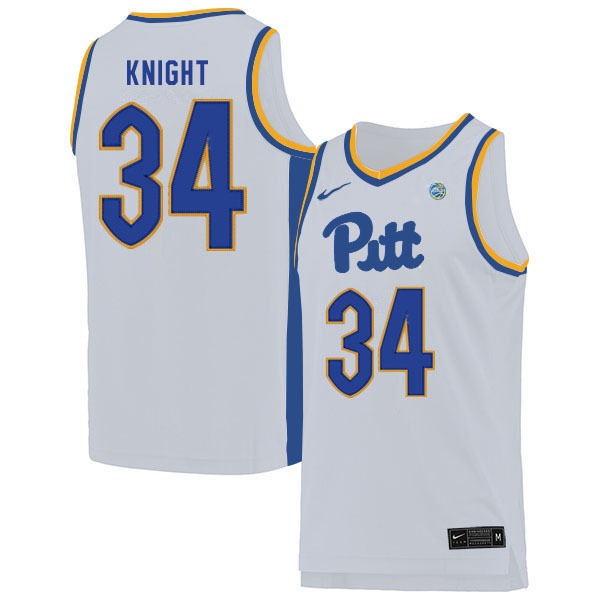 Men #34 Billy Knight Pitt Panthers College Basketball Jerseys Sale-White